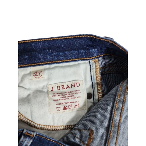J Brand Mid Rise Straight Leg Jeans Raw Hem Ink Wash Women's Size 27 Stretch - Picture 6 of 7
